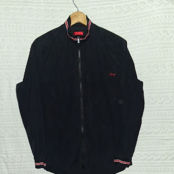Hugo Boss Navy Blue Bomber Jacket with Red Trim - Picture 1 of 4